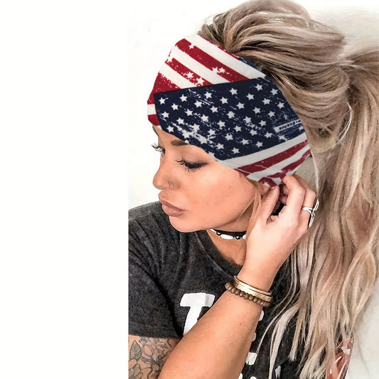 American Flag Headband. Non-Slip Hair Band