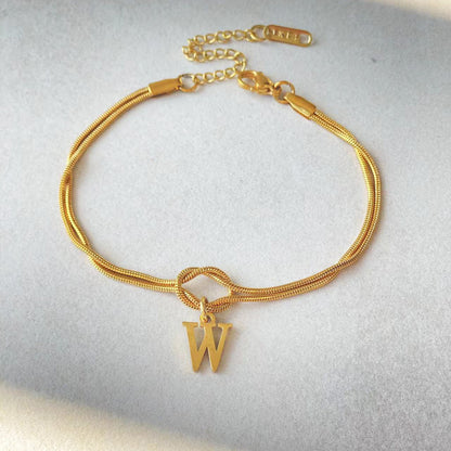 Wonderful A-Z Love Knot Bracelets For Couple