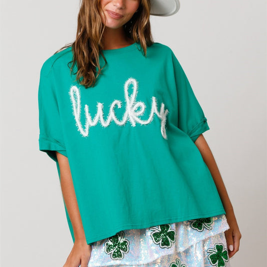 St Patrick Sequined Top Loose T-shirt For Women ☘️