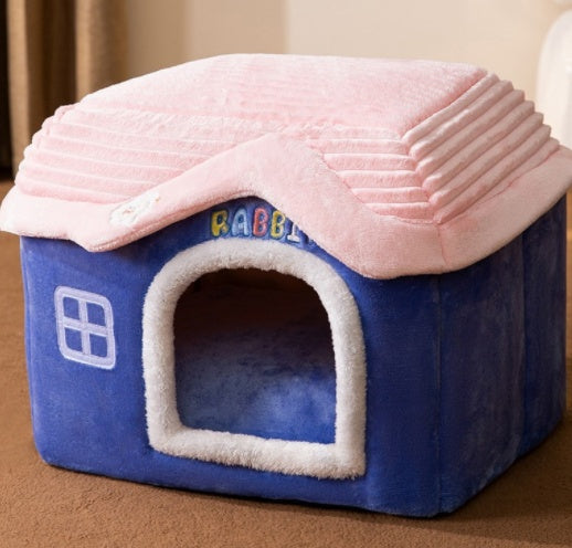 Foldable Dog House Pet Cat Bed Winter Dog Villa Sleep Kennel Removable Nest Warm Enclosed Cave Sofa Pets Supplies - A Trust Market