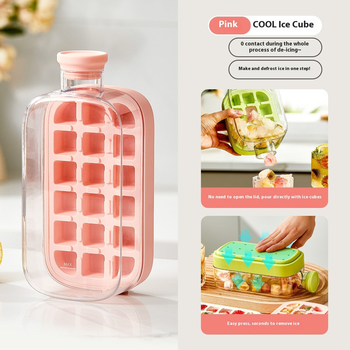 One-Click Molding Cooling Cup. Zero-Contact Design With Straw