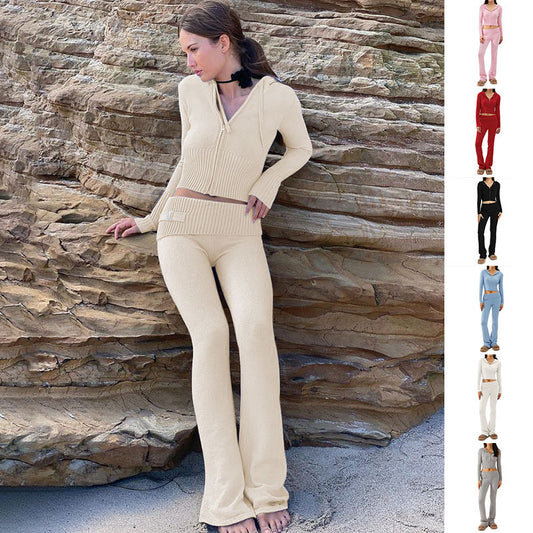 Wonderful Long-sleeved Cardigan And High Waisted Trousers