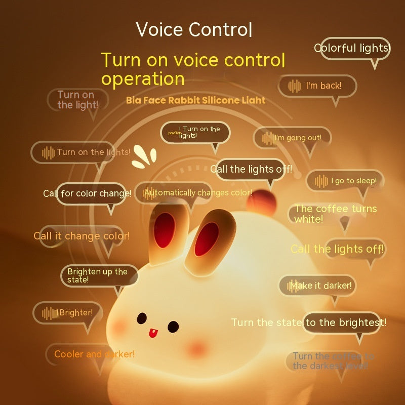 Cute LED Night Light Touch Sensor Rabbit Silicone