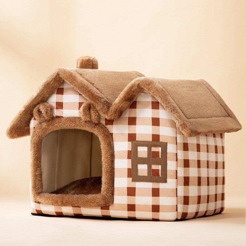 Foldable Dog House Pet Cat Bed Winter Dog Villa Sleep Kennel Removable Nest Warm Enclosed Cave Sofa Pets Supplies - A Trust Market