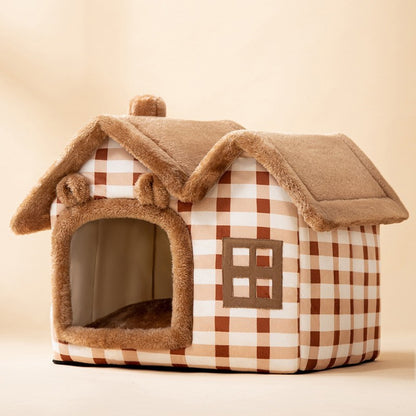 Foldable Dog House Pet Cat Bed Winter Dog Villa Sleep Kennel Removable Nest Warm Enclosed Cave Sofa Pets Supplies - A Trust Market