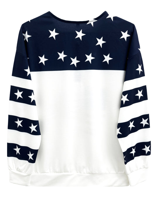 Women's Casual V-Neck Sweatshirt