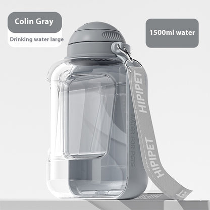 2 In 1 Portable Pets Drinking Pot With Food Integrated Bowl