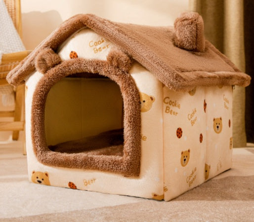 Foldable Dog House Pet Cat Bed Winter Dog Villa Sleep Kennel Removable Nest Warm Enclosed Cave Sofa Pets Supplies - A Trust Market