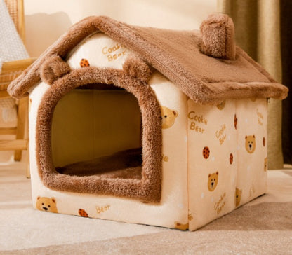 Foldable Dog House Pet Cat Bed Winter Dog Villa Sleep Kennel Removable Nest Warm Enclosed Cave Sofa Pets Supplies - A Trust Market