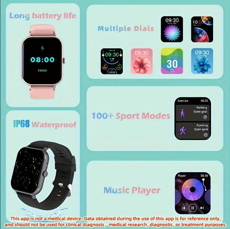 Great Square Smartwatch for Fitness Tracker And For Your Routine - A Trust Market
