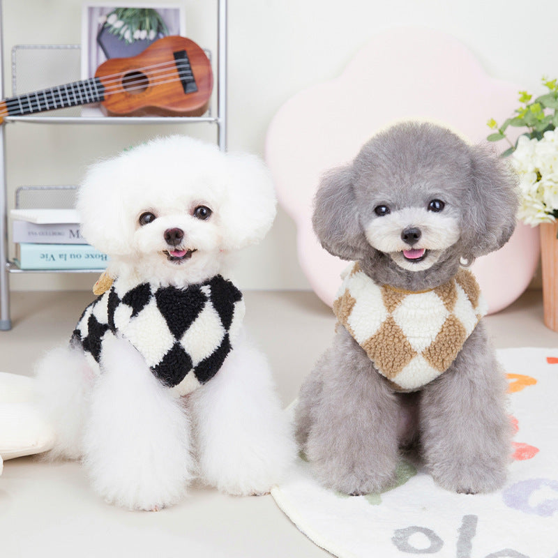 Cute Pet Checkerboard Jacket for Autumn and Winter - A Trust Market
