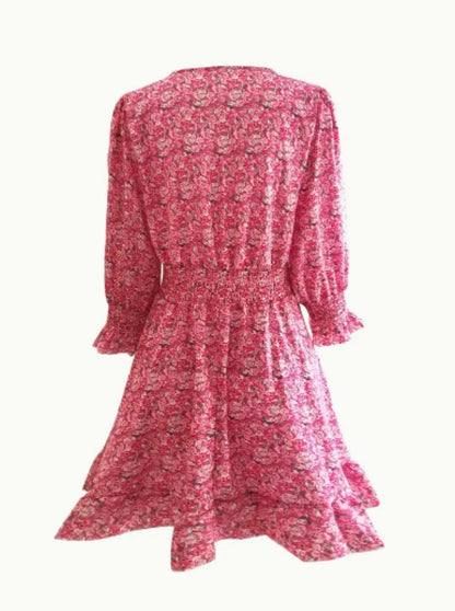 Wonderful V-Neck Floral Dress