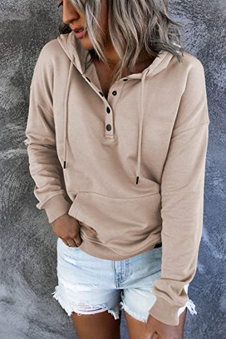 Long-sleeved Hooded Sweatshirt With Pockets. Fashion Casual.
