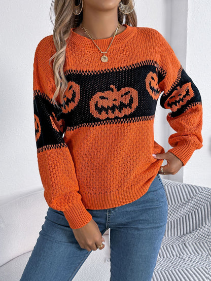 Wonderful Pumpkin Long Sleeve Pullover For Women - A Trust Market