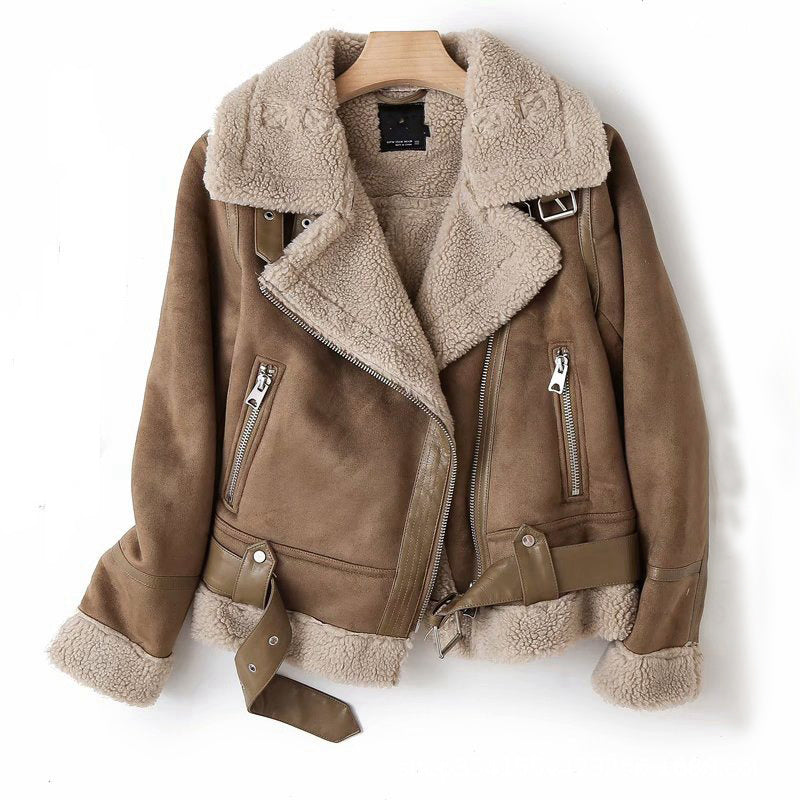 Wonderful Winter Lapel Jacket Suede For Women