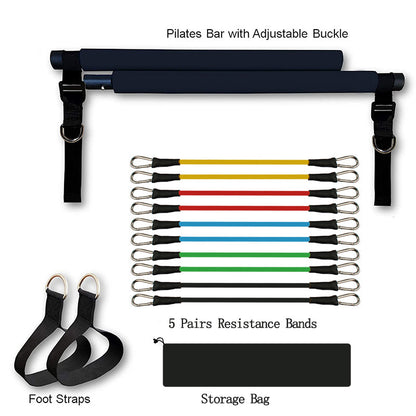 Fitness Yoga Pilates Bar Portable Gym Accessories Sport Elastic Bodybuilding Resistance Bands For Home Trainer Workout Equipment - A Trust Market