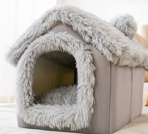 Foldable Dog House Pet Cat Bed Winter Dog Villa Sleep Kennel Removable Nest Warm Enclosed Cave Sofa Pets Supplies - A Trust Market