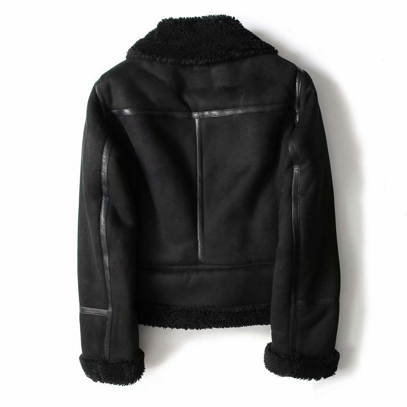 Wonderful Winter Lapel Jacket Suede For Women
