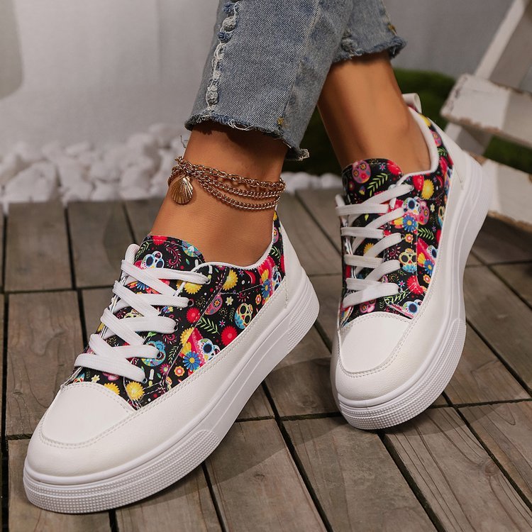 Halloween Skull Canvas Shoes For Women - A Trust Market