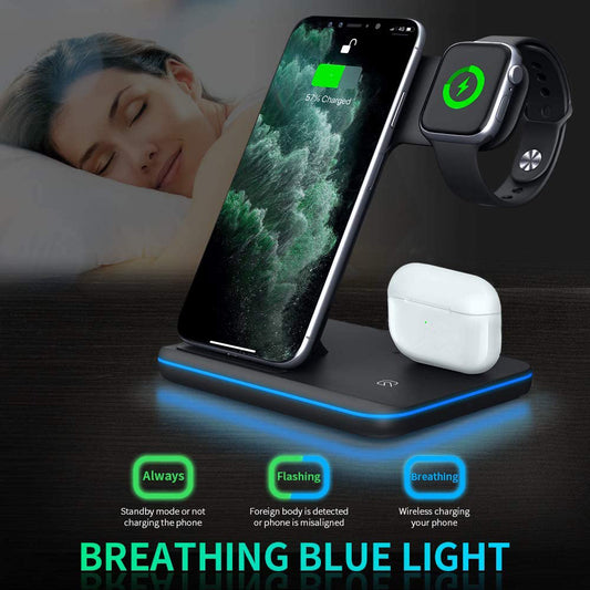 3 In 1 Wireless Charger Stand For Cell Phone and Gadgets