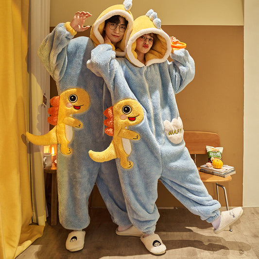 Cute Jumpsuit Homewear Couple One-piece Pajamas