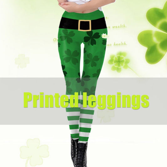 Saint Patrick's Green Digital Printed Leggings