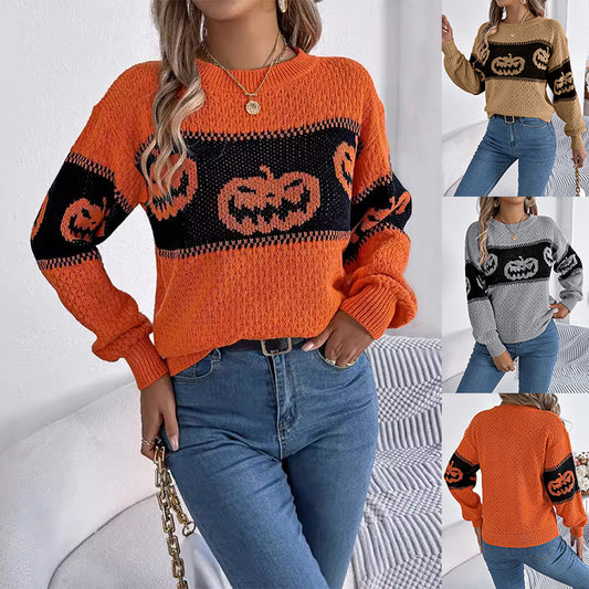 Wonderful Pumpkin Long Sleeve Pullover For Women - A Trust Market