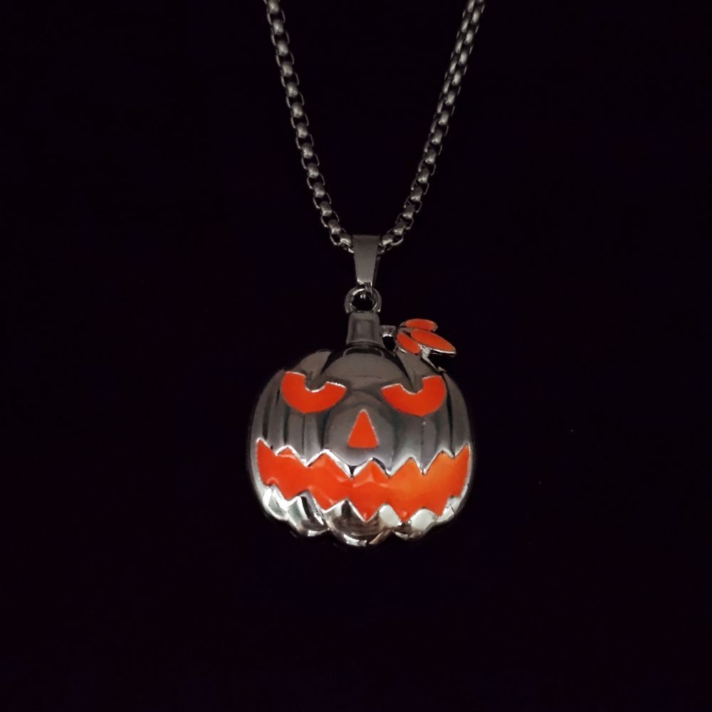Halloween Ghost Pumpkin Pendant Necklace - A Trust Market