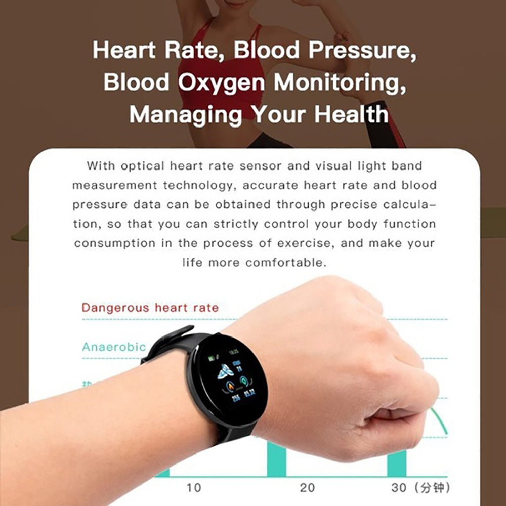 Smartwatch With Blood Pressure, Heart Rate Monitor, Pedometer And Sport Tracker