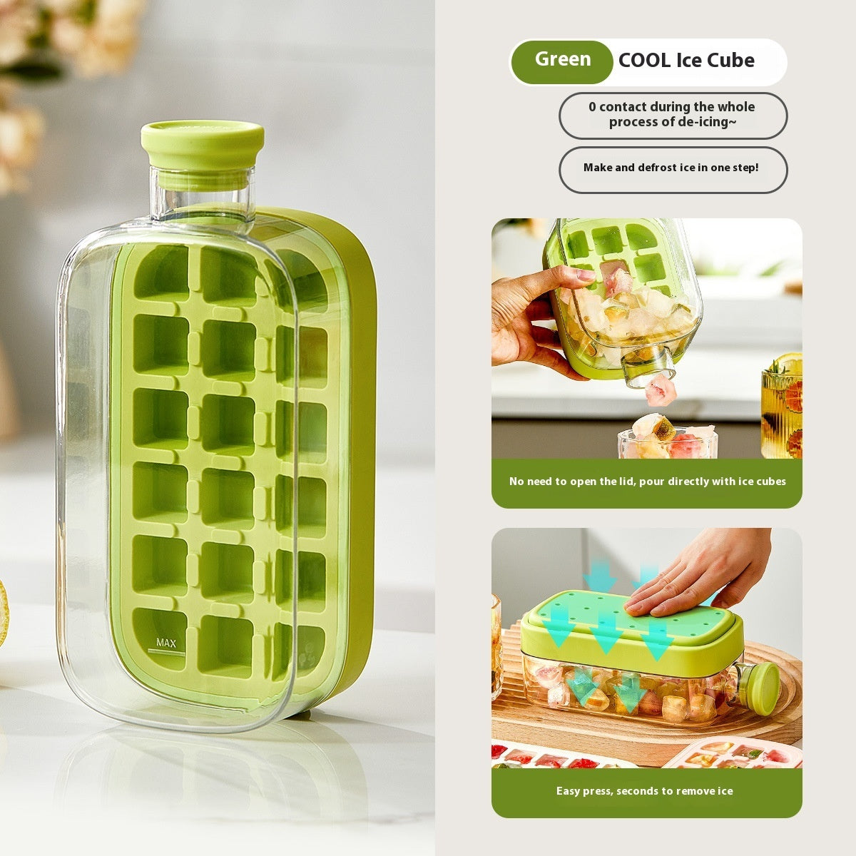 One-Click Molding Cooling Cup. Zero-Contact Design With Straw