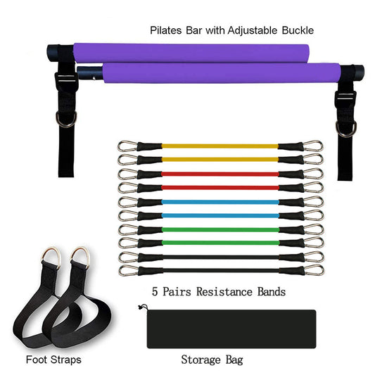 Fitness Yoga Pilates Bar Portable Gym Accessories Sport Elastic Bodybuilding Resistance Bands For Home Trainer Workout Equipment - A Trust Market