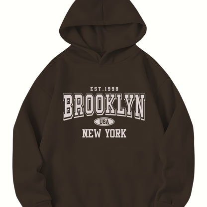 Casual Long Sleeve Hoodie Pullover For Women. Brooklyn USA New York.