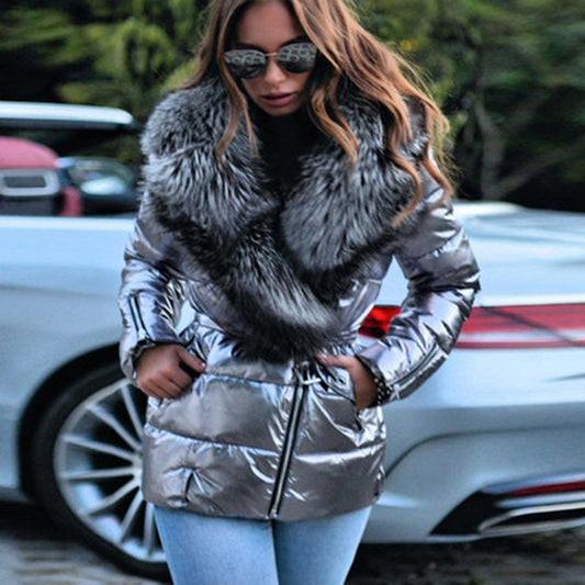 Amazing Fashion Cotton Jacket With Big Fur