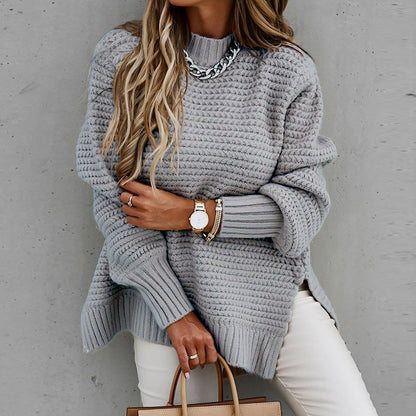 Beautiful Drawstring Side Slit Knit Sweater