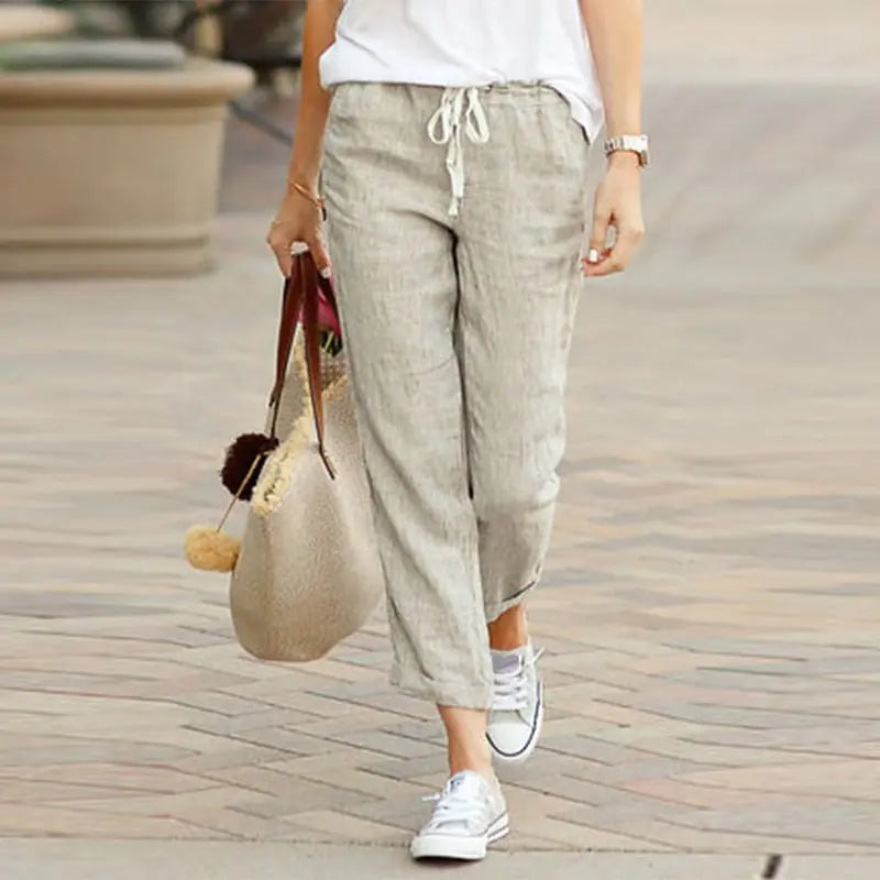 Drawstring Elastic Waist Pants - A Trust Market