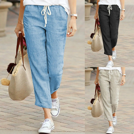 Drawstring Elastic Waist Pants - A Trust Market