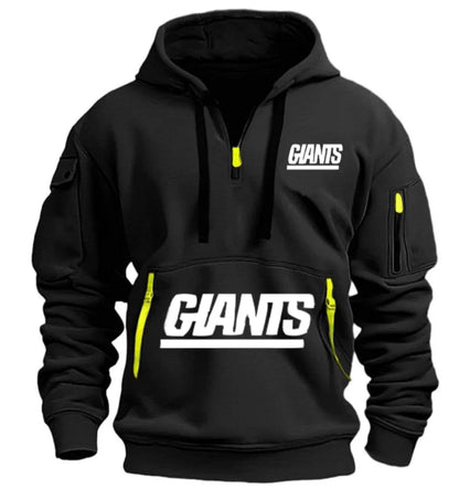 Giants Hoodie With Zipper And Multi-Pocket Pullover