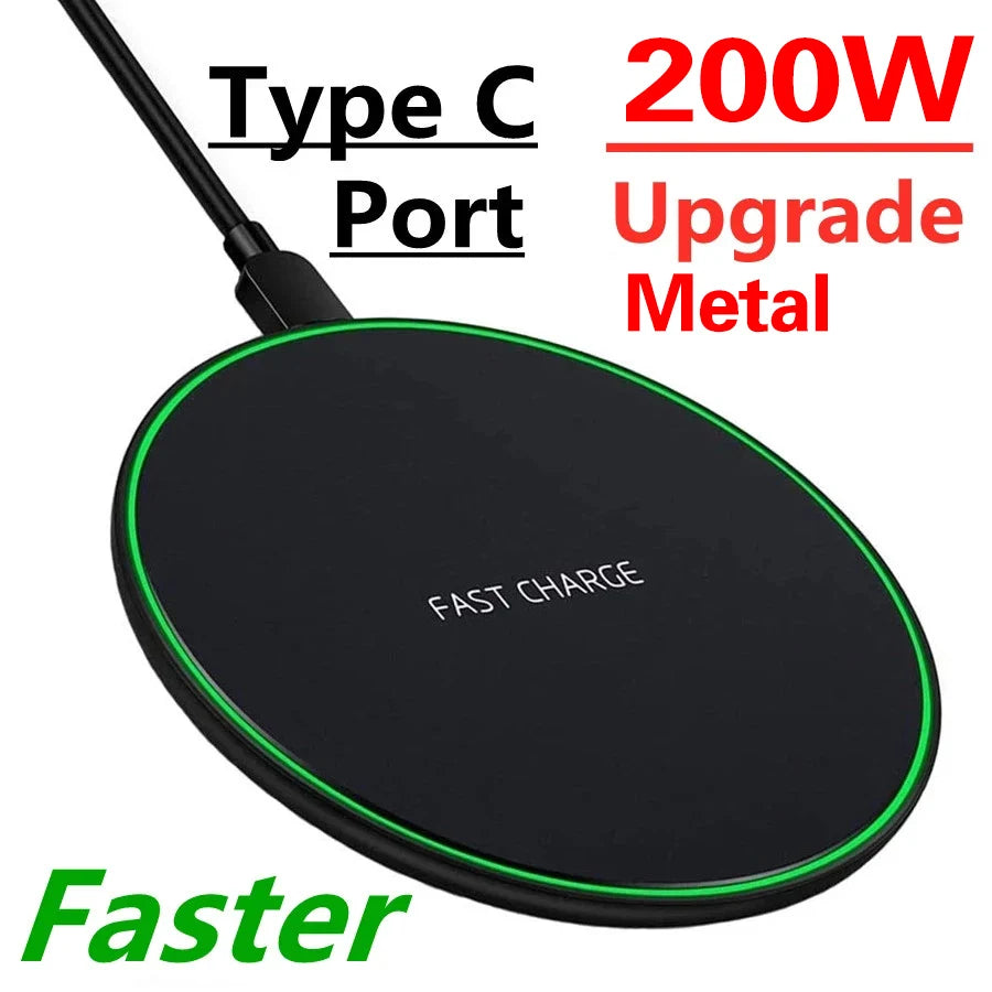 200W Wireless Charger Pad For iPhone, Samsung, Xiaomi And Huawei