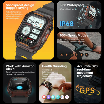 New Men's Rugged Military Smartwatch - Real GPS, Bluetooth And Call Health Monitoring