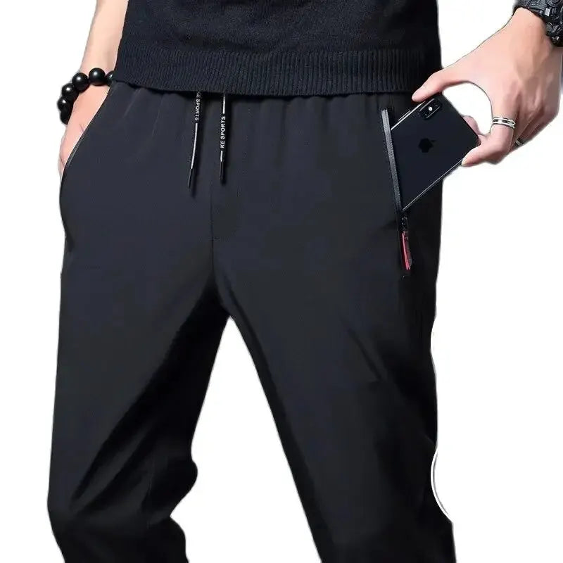 Casual Pants Straight And Slim Fit With Elastic Waist