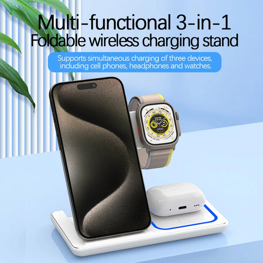 3 in 1 Foldable Charging Station For iPhone, Smartwatch And Airpods