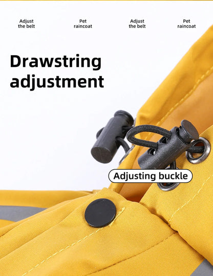 Dog Raincoat Waterproof Dog Rain Jacket with Hood Reflective Dog Rain Coat with Leash Hole Lightweight Waterproof Puppy Clothes - A Trust Market