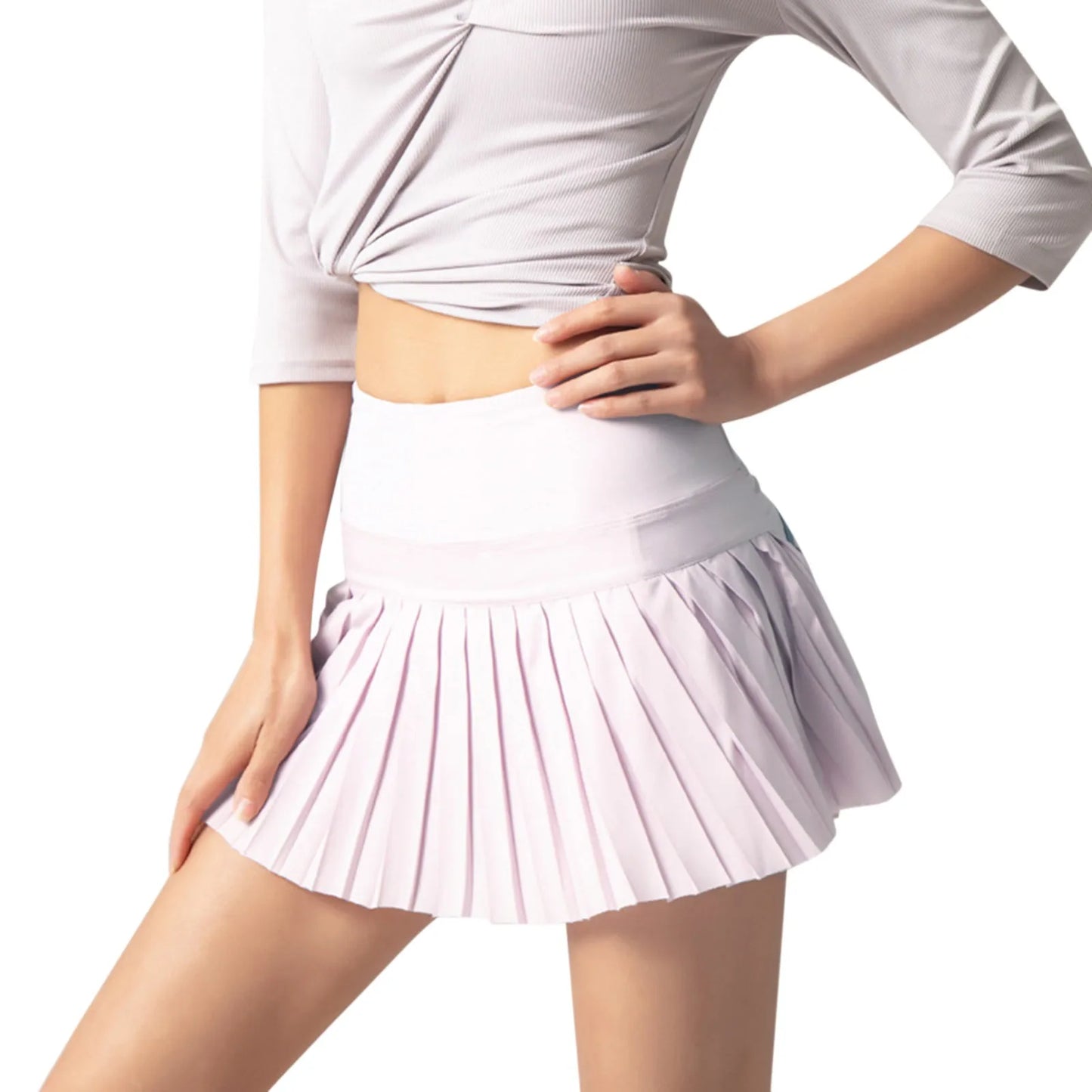 Beautiful High Waist Pleated Mini Skirt Shorts For Sports