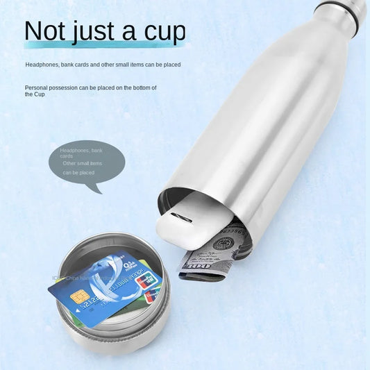 Great Portable Water Bottle With Safe Hiding Spot For Money And Keys