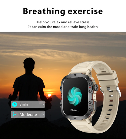 Great Brand New Rugged Military Smartwatch With BT, GPS And AMOLED HD Big Screen