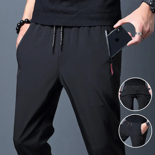 Casual Pants Straight And Slim Fit With Elastic Waist