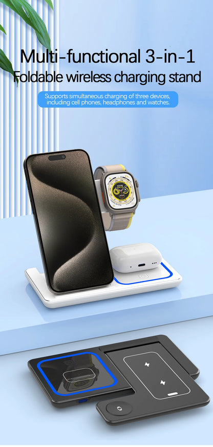 3 in 1 Foldable Charging Station For iPhone, Smartwatch And Airpods