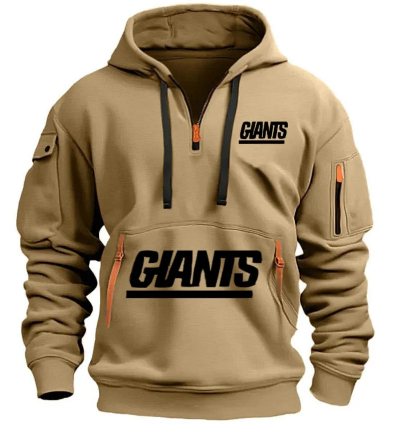 Giants Hoodie With Zipper And Multi-Pocket Pullover