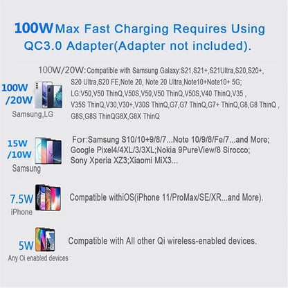 200W Wireless Charger Pad For iPhone, Samsung, Xiaomi And Huawei