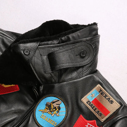Amazing Top Gun Jacket With Lamb Collar For Men (Sale 🚨)